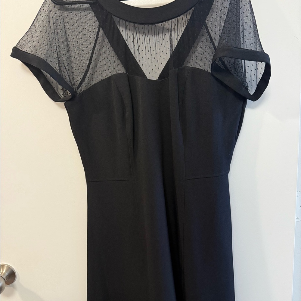 Elegant Black Sheer Sleeve Dress
